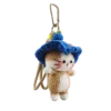blue hat cat bag charm detail