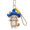 blue hat cat bag charm front view