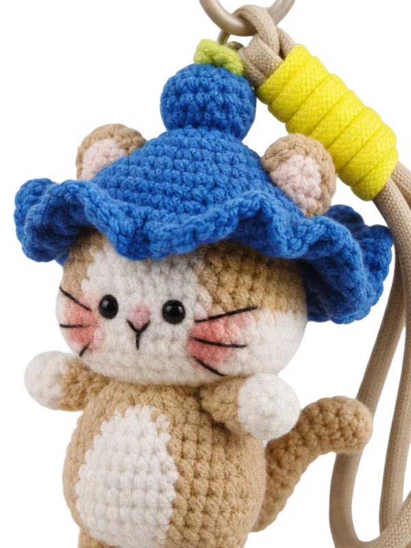 blue hat cat bag charm main image
