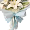 blue tulip lily keepsake bouquet close up detail