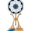 blue white porcelain round fan hanging display