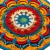 colorful mandala round fan close up detail