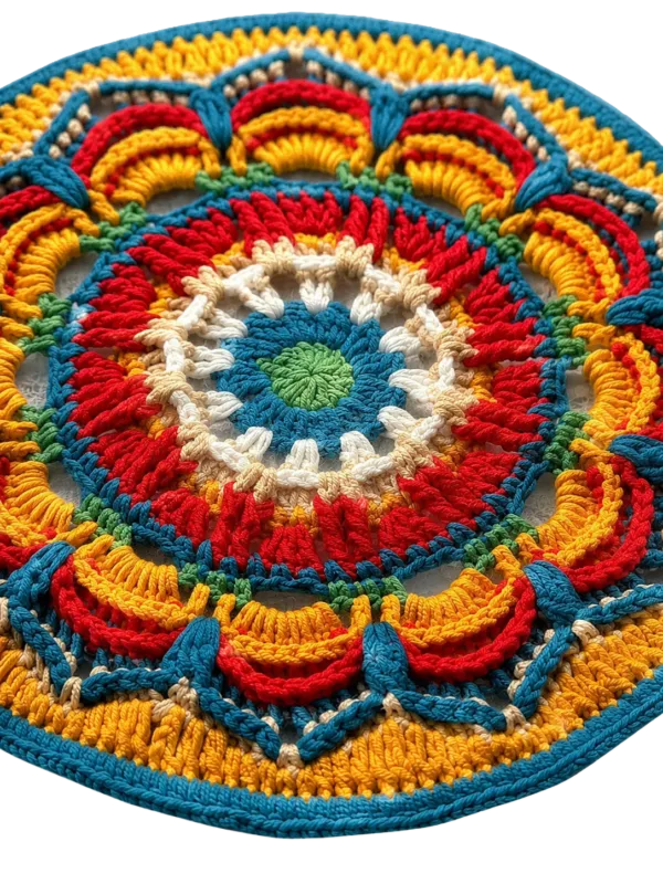 colorful mandala round fan close up detail