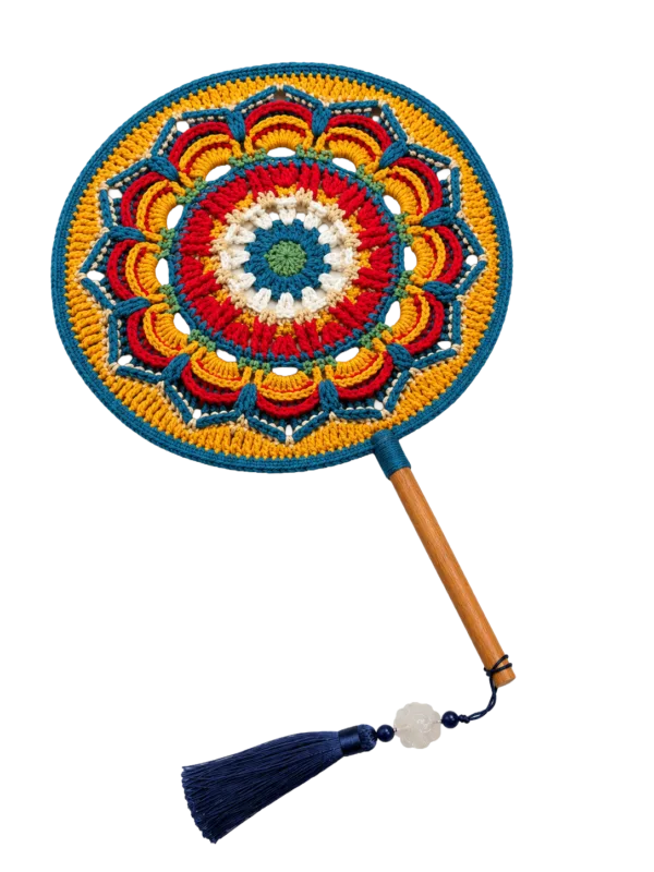 colorful mandala round fan main image