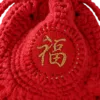 crimson fu blessing sachet pouch close up detail