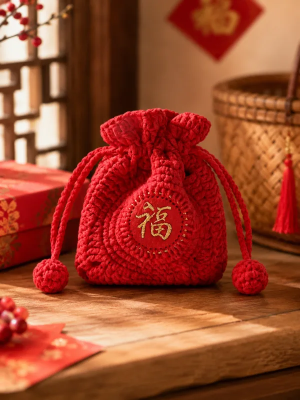 crimson fu blessing sachet pouch lifestyle scene