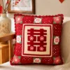 double happiness wedding pillow lifestyle scene