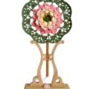 green pink peony round fan hanging display