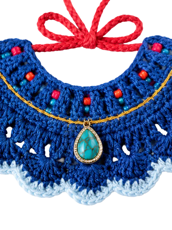 handmade collar pet scarf angled view