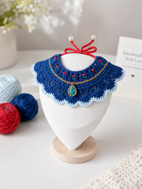 handmade collar pet scarf lifestyle scene