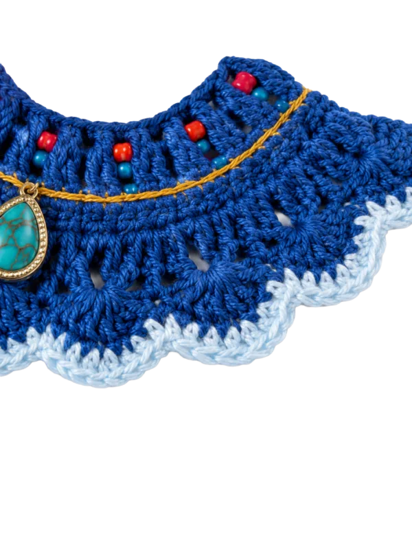 handmade collar pet scarf side view