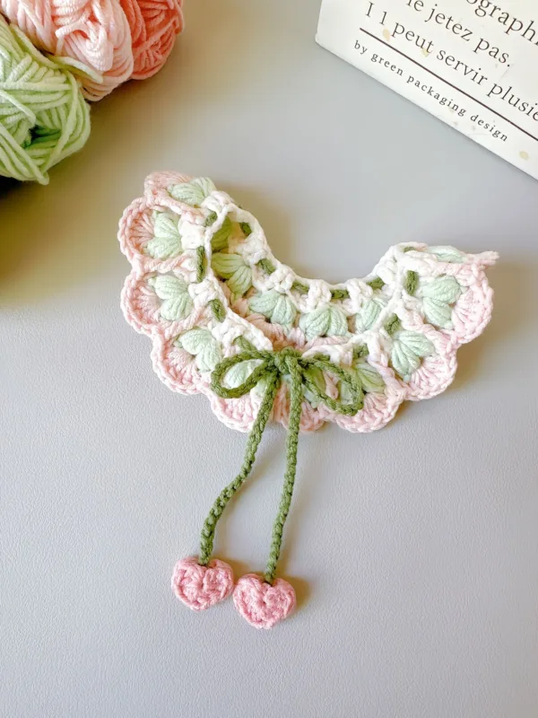 lime heart pet scarf back view