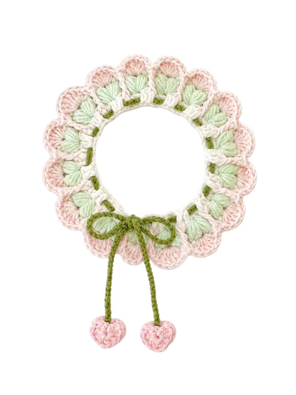 lime heart pet scarf front view
