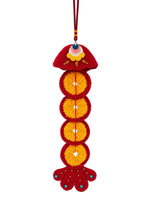 lucky coin tassel hanging charm texture view
