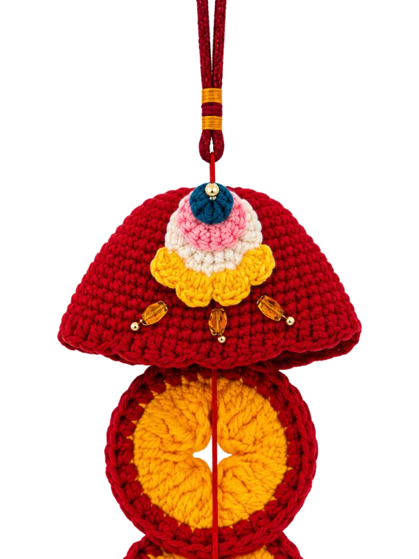 lucky coin tassel hanging charm top view