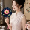 navy peony round fan lifestyle scene