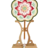pink lotus floral round fan hanging display