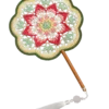 pink lotus floral round fan main image