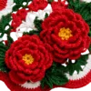 red peony palace round fan close up detail