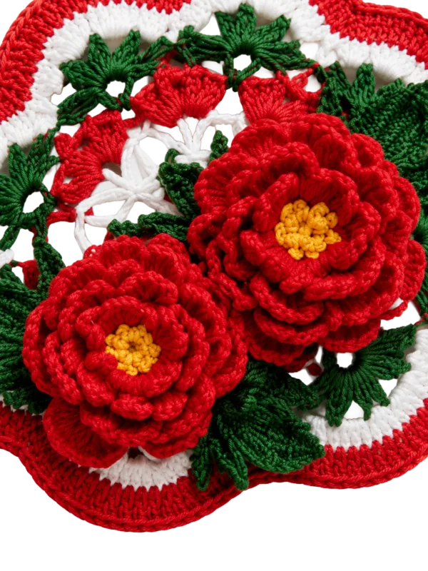 red peony palace round fan close up detail