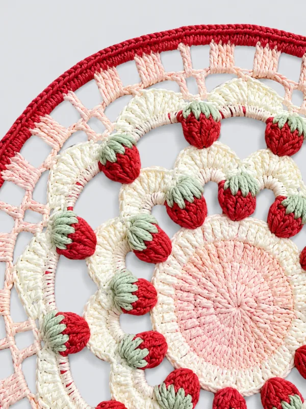 strawberry round fan detail view