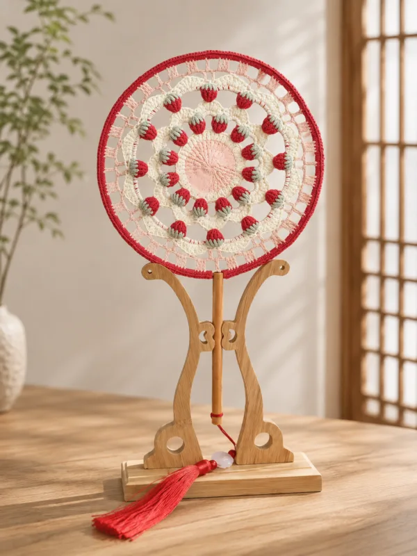 strawberry round fan top view
