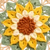 sunflower round fan detail view
