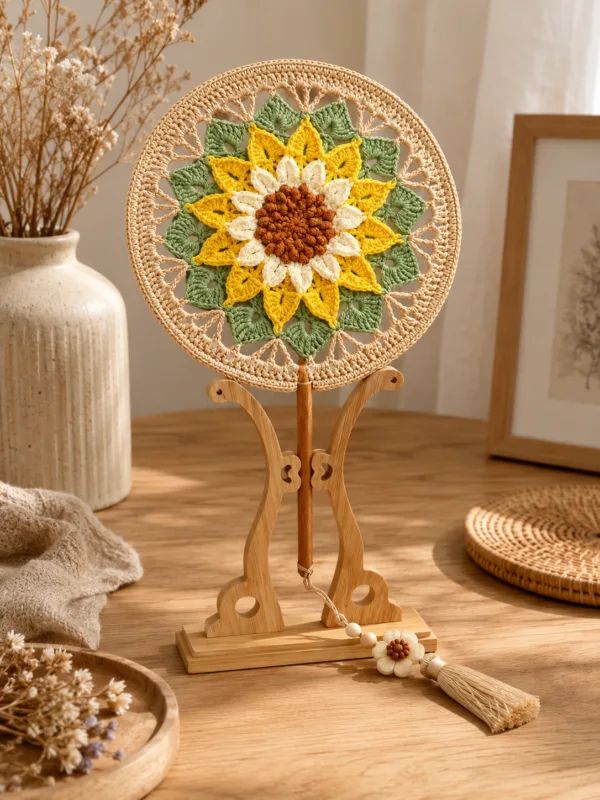 sunflower round fan top view