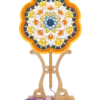 yellow blue daisy round fan hanging display