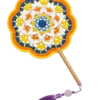 yellow blue daisy round fan main image