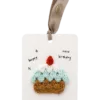 birthday cake gift tag card front view