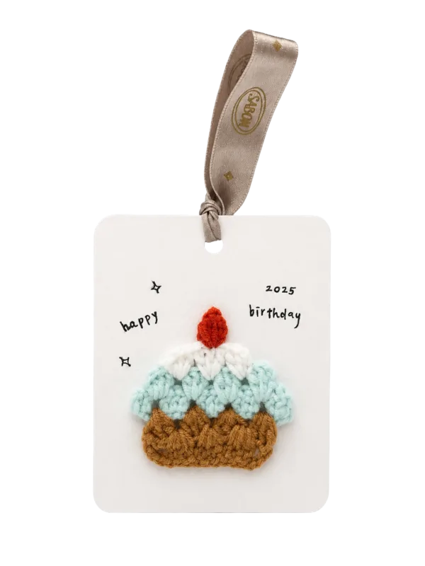 birthday cake gift tag card front view