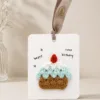 birthday cake gift tag card hanging display