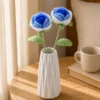 blue double flower vase ornament lifestyle scene