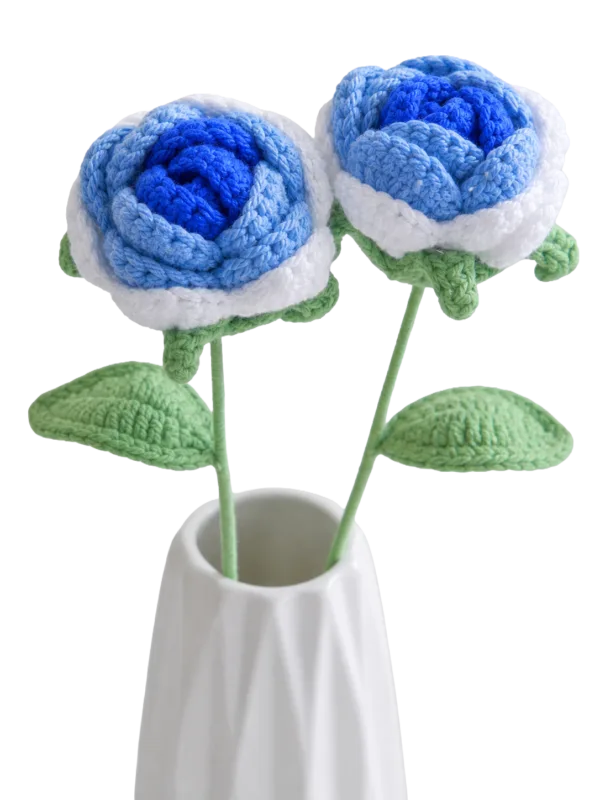 blue double flower vase ornament main image