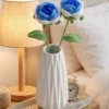 blue double flower vase ornament product view