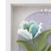blue lily of the valley shadow box frame angled view