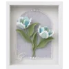 blue lily of the valley shadow box frame front view