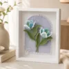 blue lily of the valley shadow box frame lifestyle scene