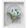blue lily of the valley shadow box frame side view