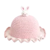 blush bunny ruffle sun hat angled