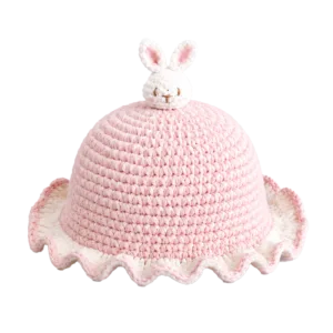 blush bunny ruffle sun hat angled
