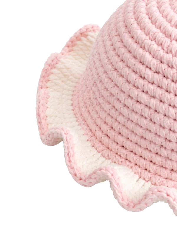 blush bunny ruffle sun hat side view