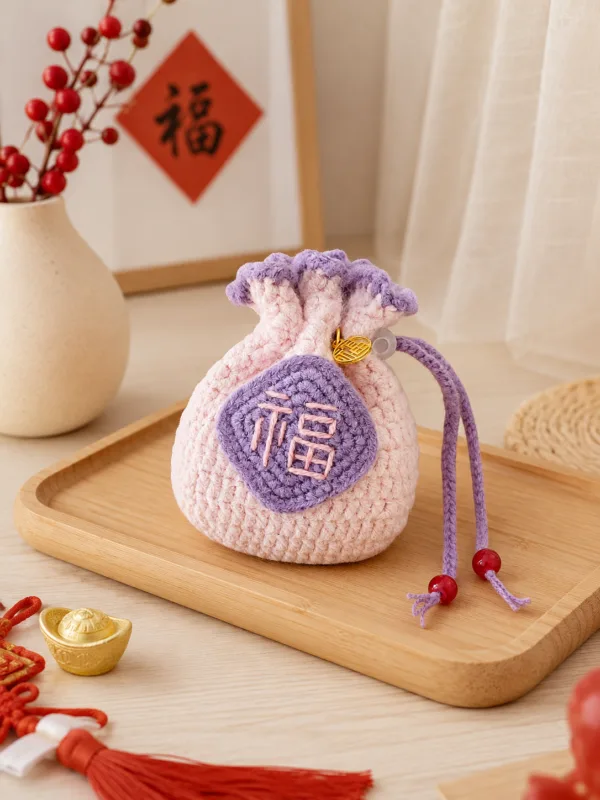blush lilac fu blessing sachet pouch lifestyle scene