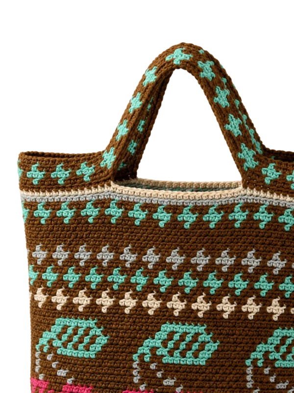 boho cherry tote strap detail
