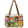cartoon patchwork character tote hanging display