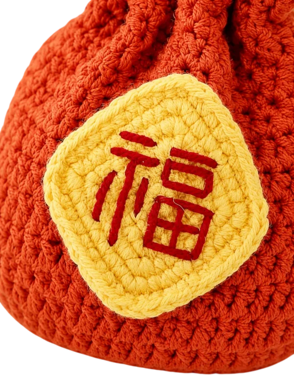 tangerine fu blessing sachet pouch close up detail