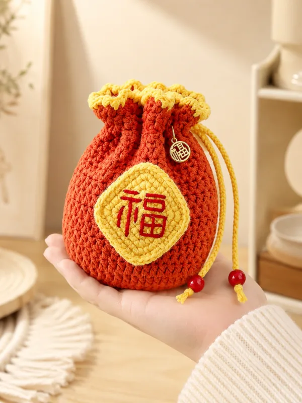 tangerine fu blessing sachet pouch hanging display