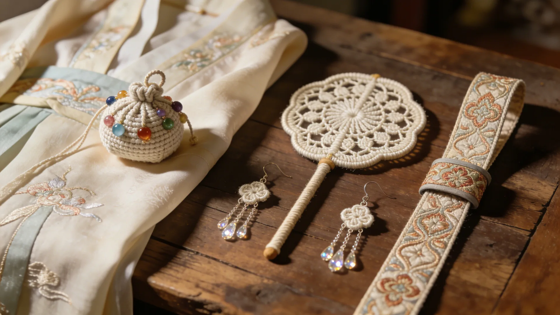Chinese Hanfu Crocheted Accessories