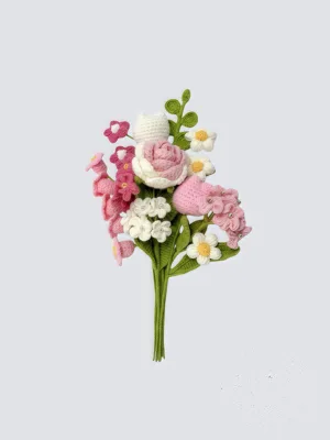 Hand crocheted pink mixed flower